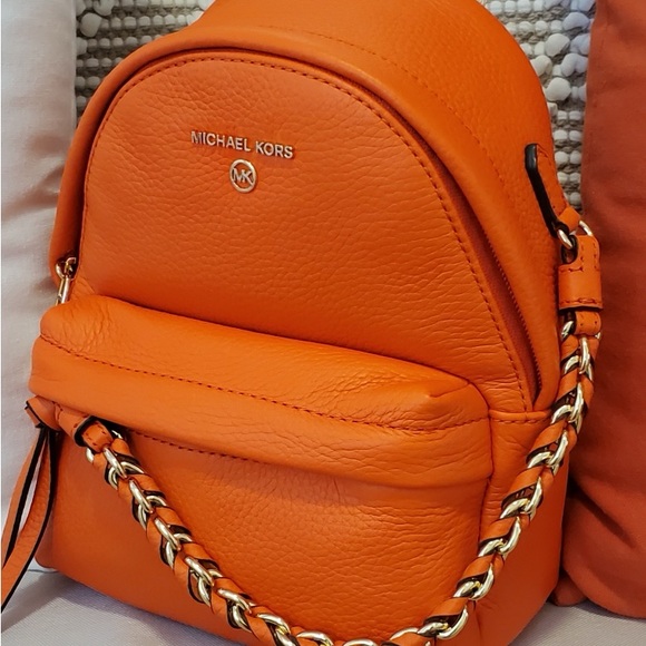 Michael Kors leather clementine orange mini backpack - Picture 6 of 10